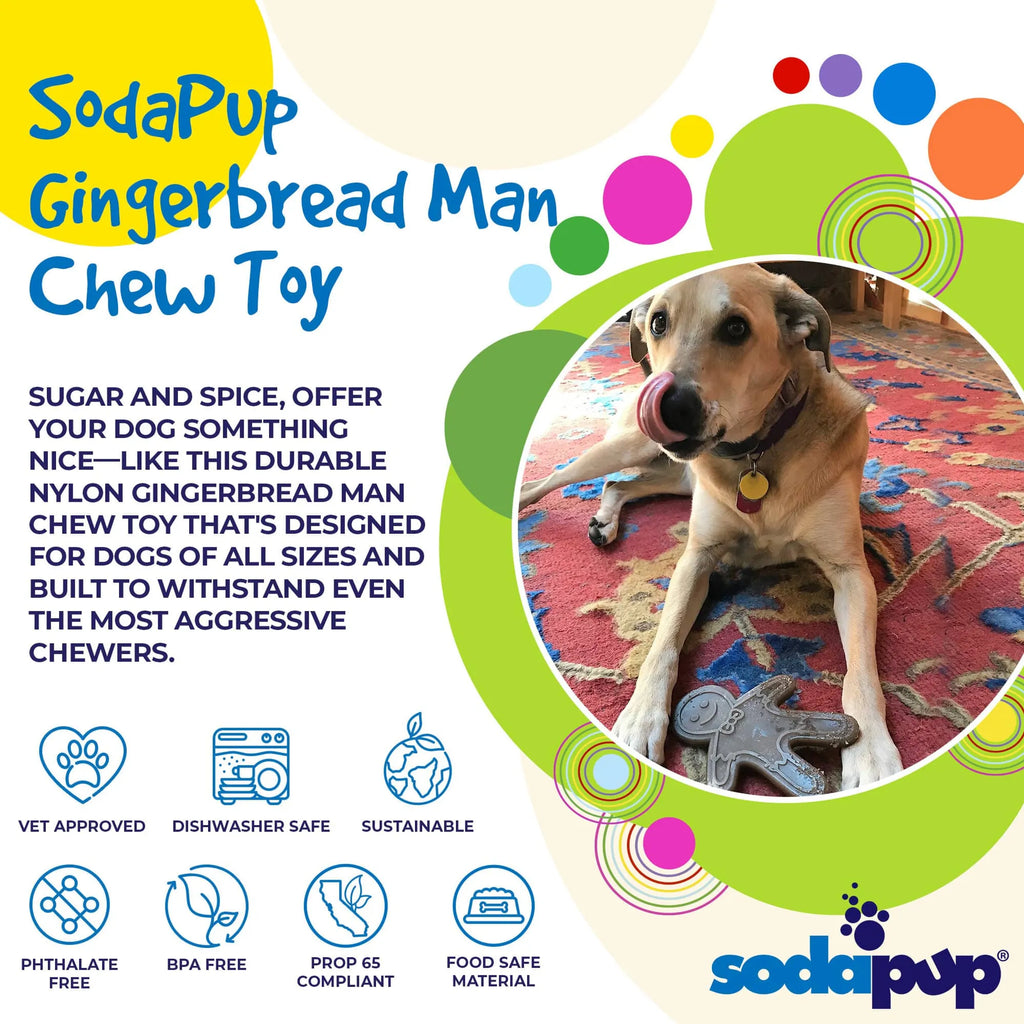 Gingerbread Man Nylon Dog Chew Toy for Aggressive Chewers