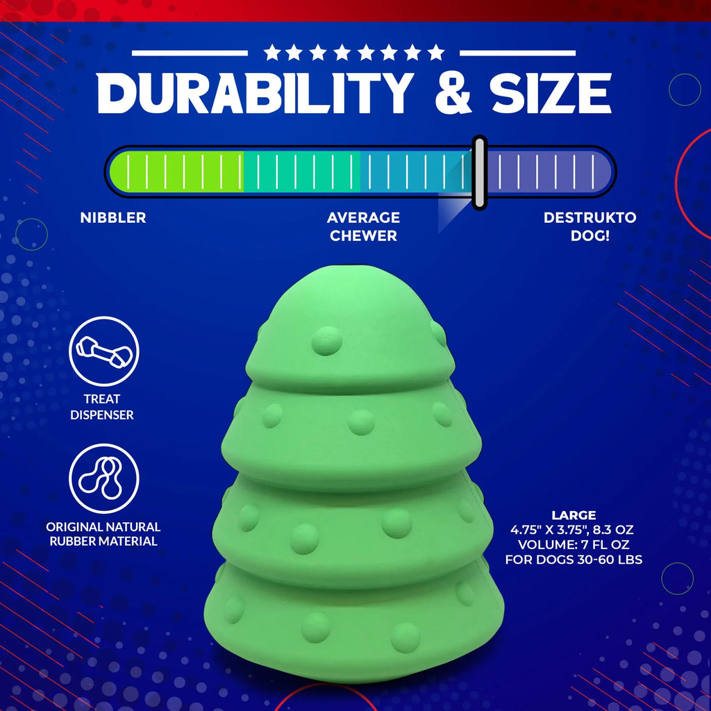 Christmas Tree Dog Toy - Durable Rubber Chew Toy