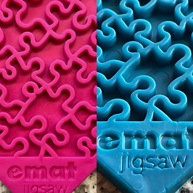 Large Blue Jigsaw & Large Pink Jigsaw eMat Lick Mat Bundle
