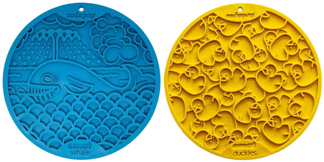 Large Blue Whale & Large Yellow Duckies Bathtub eMat Lick Mat Bundle