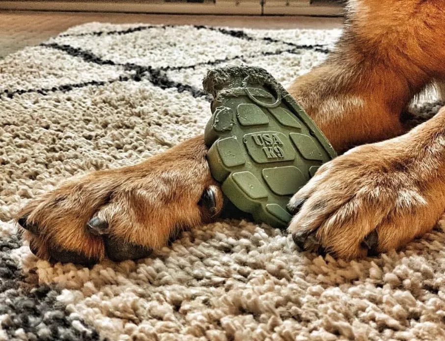 USA-K9 Grenade Ultra Durable Nylon Dog Chew Toy for Aggressive Chewers