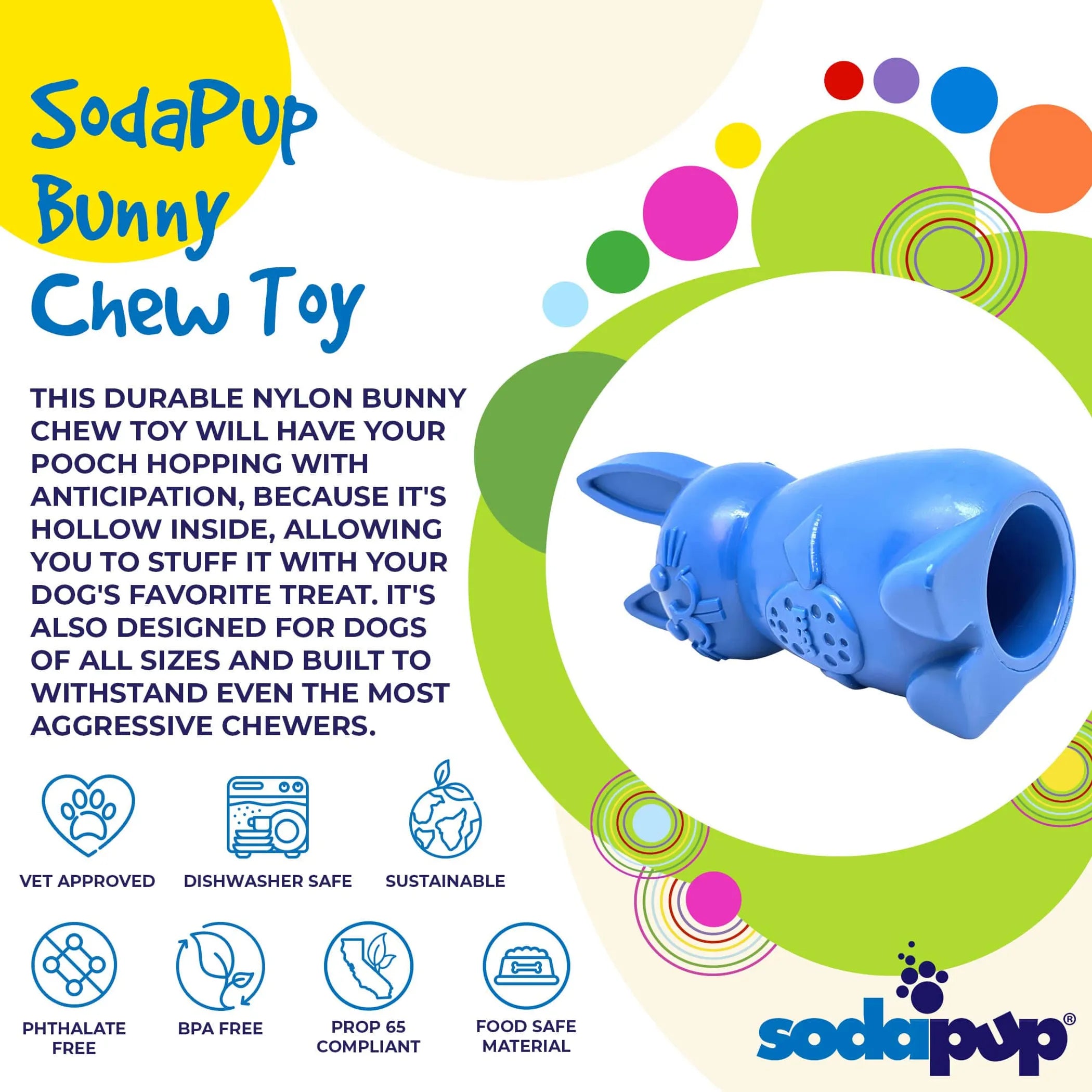 Bunny Nylon Chew Toy for Aggressive Chewers
