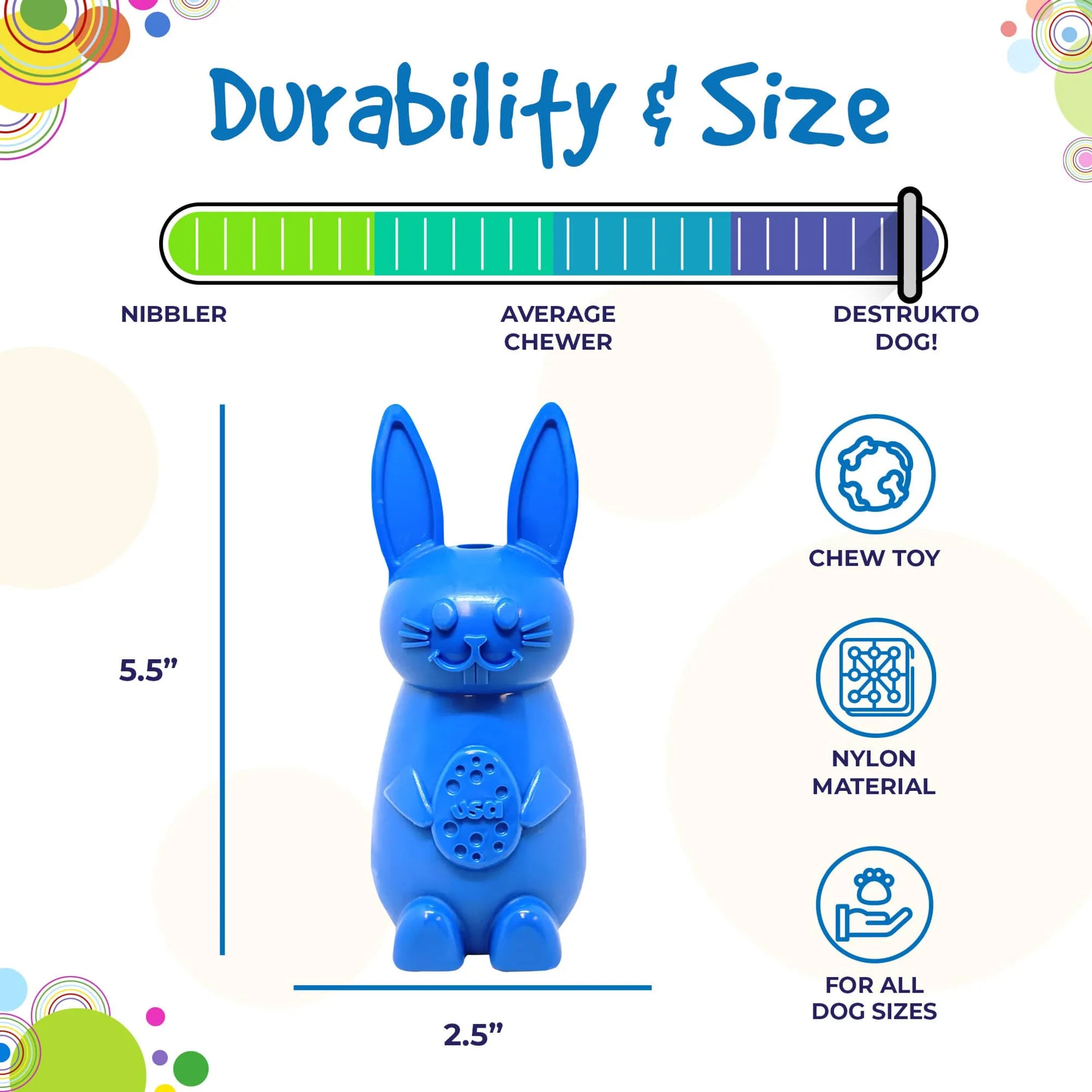 Bunny Nylon Chew Toy for Aggressive Chewers