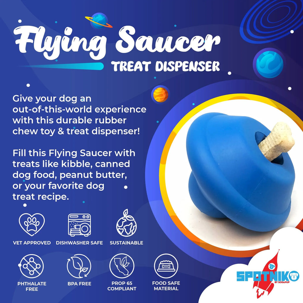 Flying Saucer Dog Toy - Durable UFO Chew Toy & Treat Dispenser