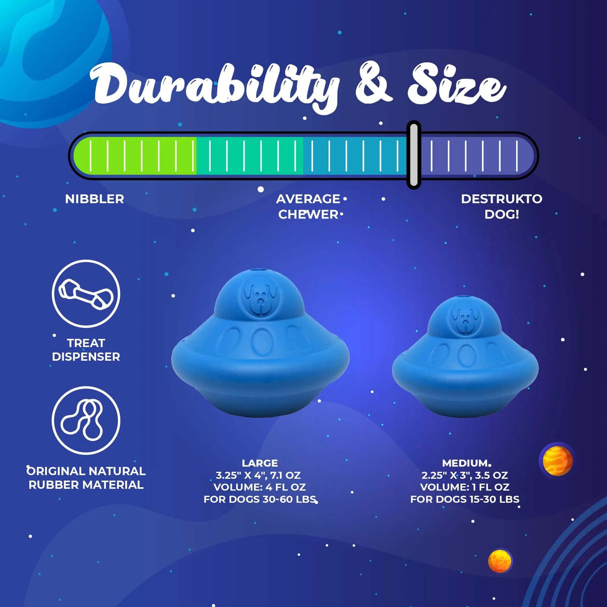 Flying Saucer Dog Toy - Durable UFO Chew Toy & Treat Dispenser