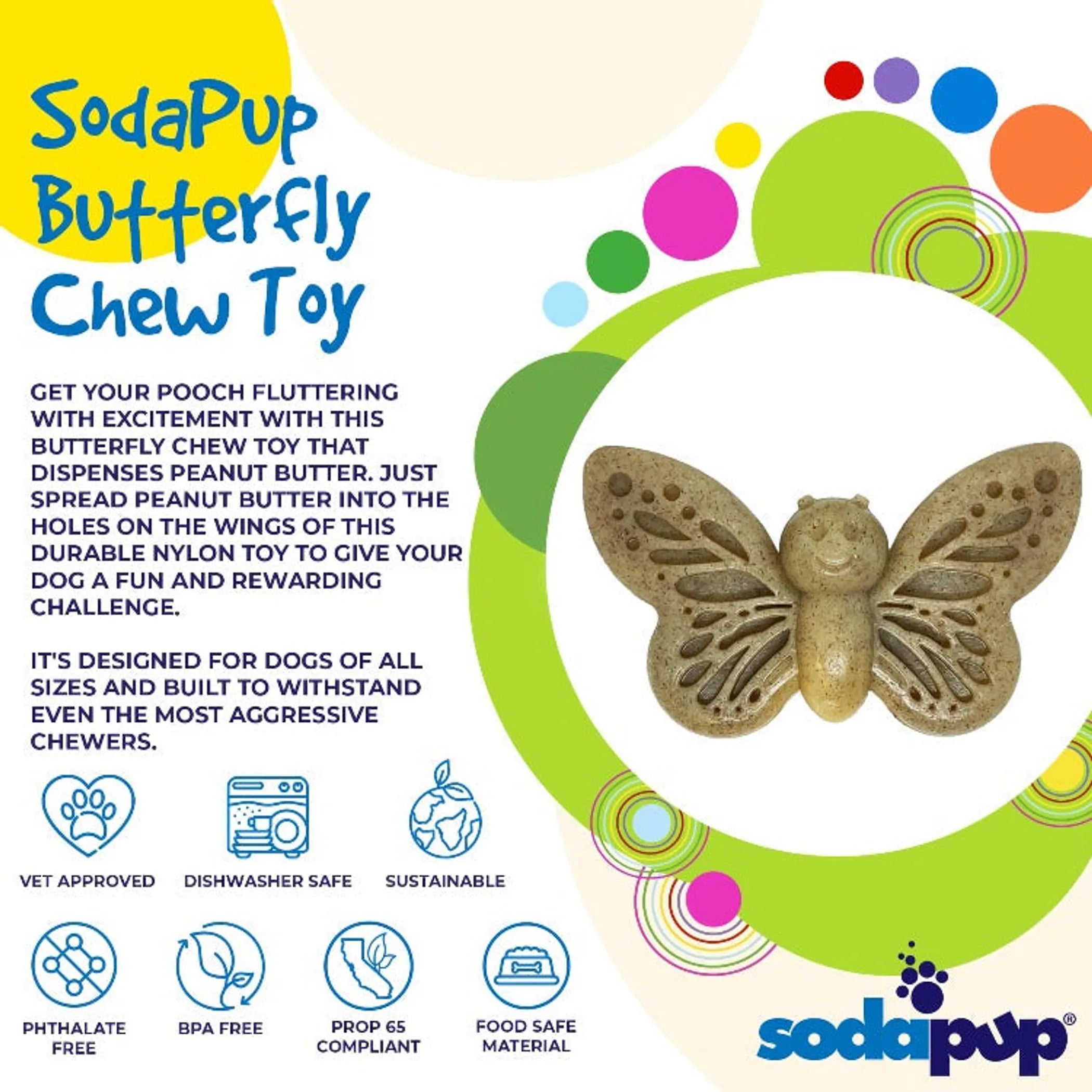 Butterfly Nylon Chew & Enrichment Toy | 2-in-1 for Aggressive Chewers