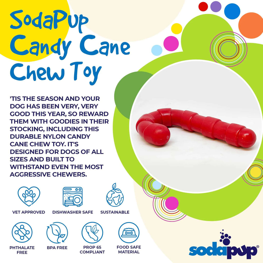 Candy Cane Nylon Dog Toy for Aggressive Chewers