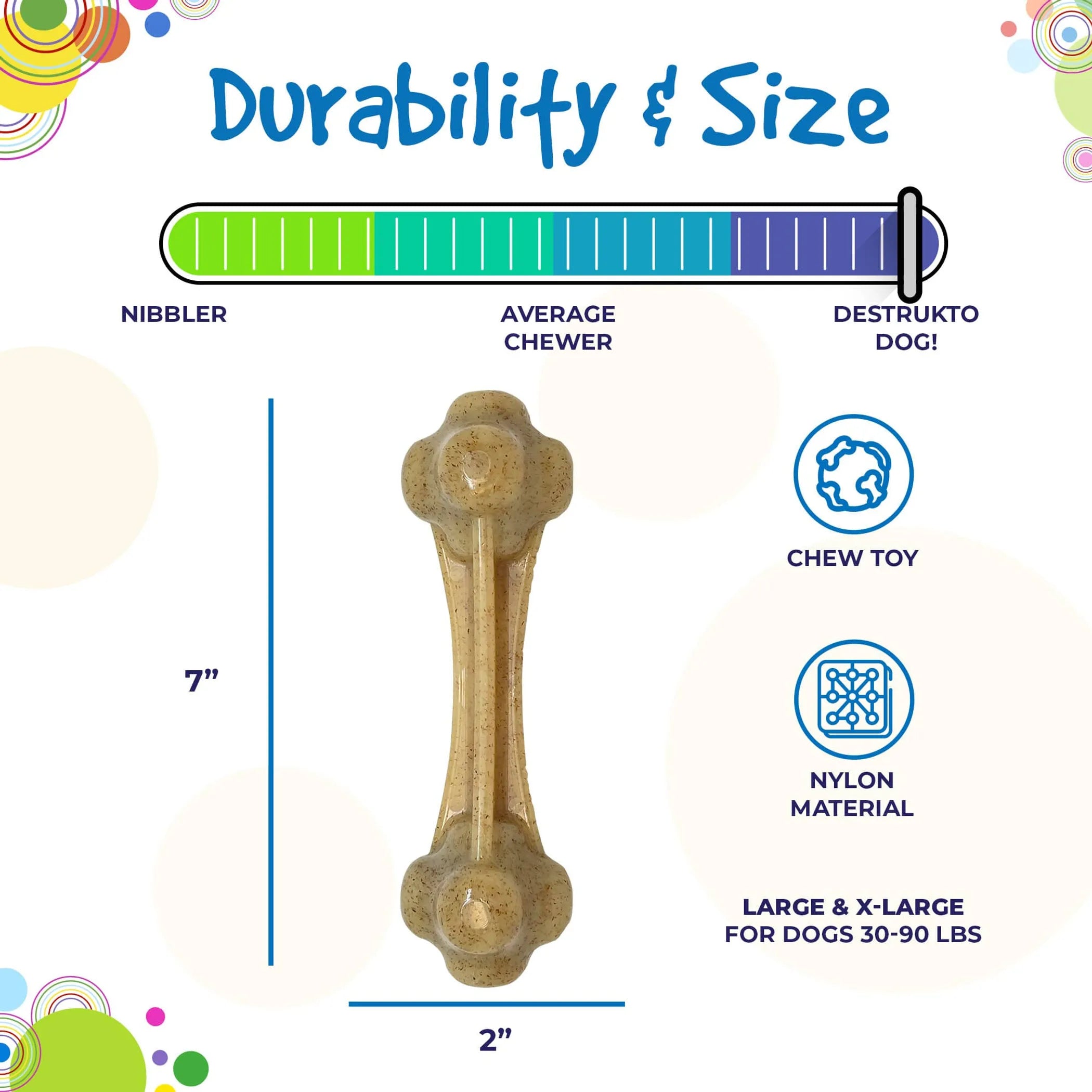 Knuckle Bone Nylon Dog Chew Toy for Aggressive Chewers