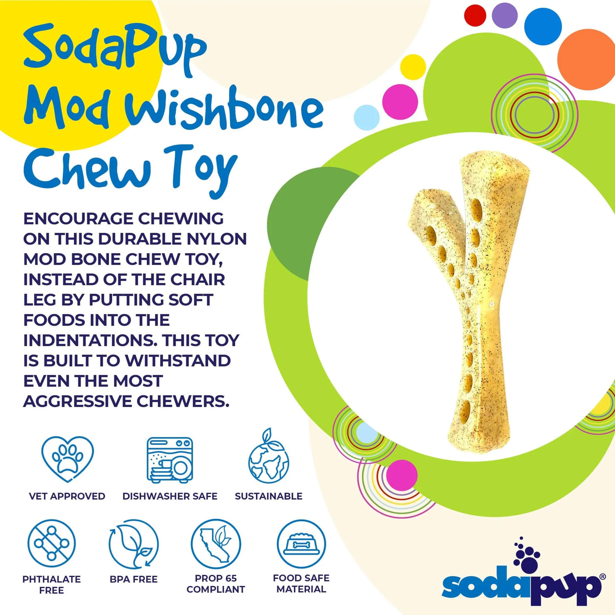 MOD Wishbone Nylon Dog Chew Toy for Aggressive Chewers
