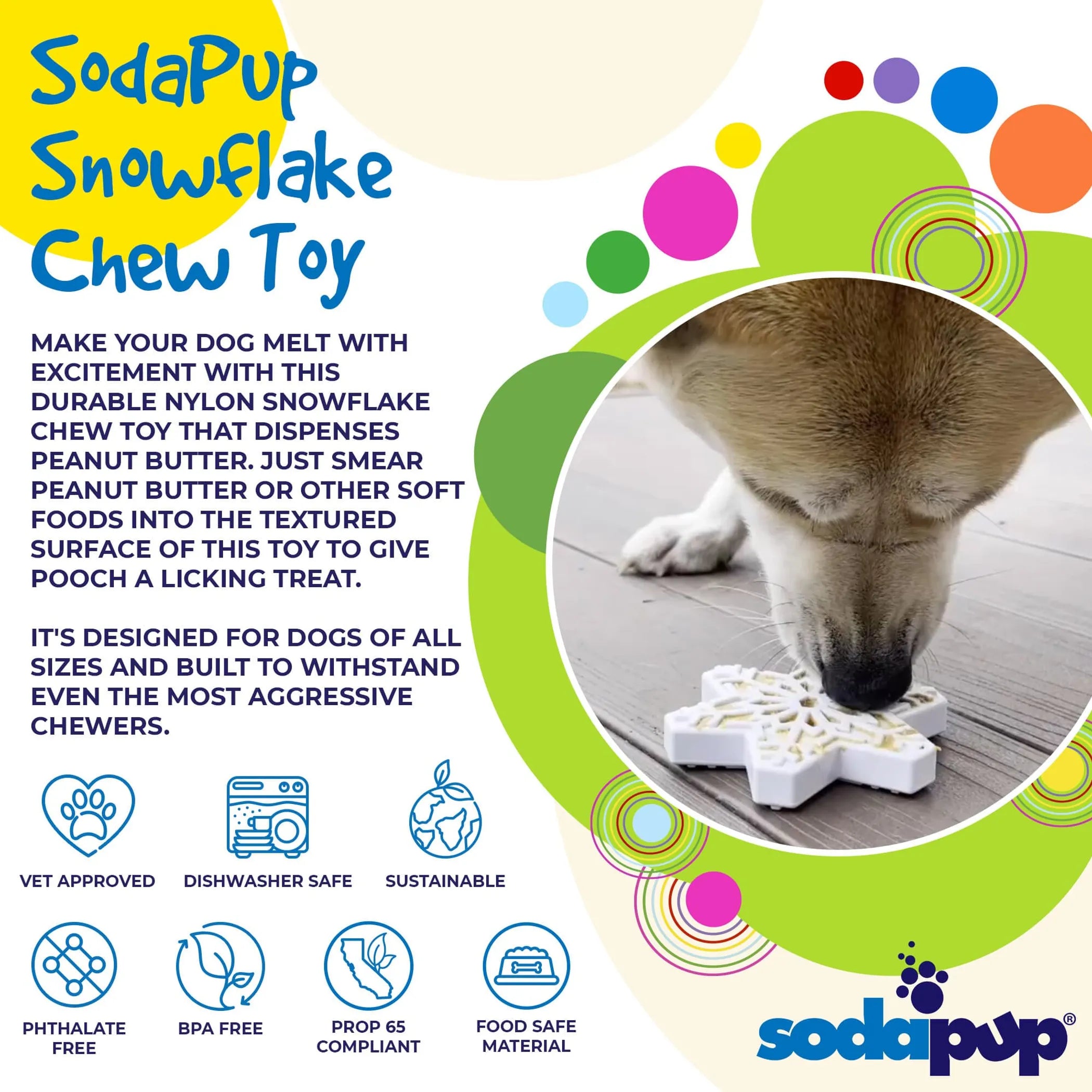 Snowflake Nylon Dog Chew Toy for Aggressive Chewers  & FDA Compliant