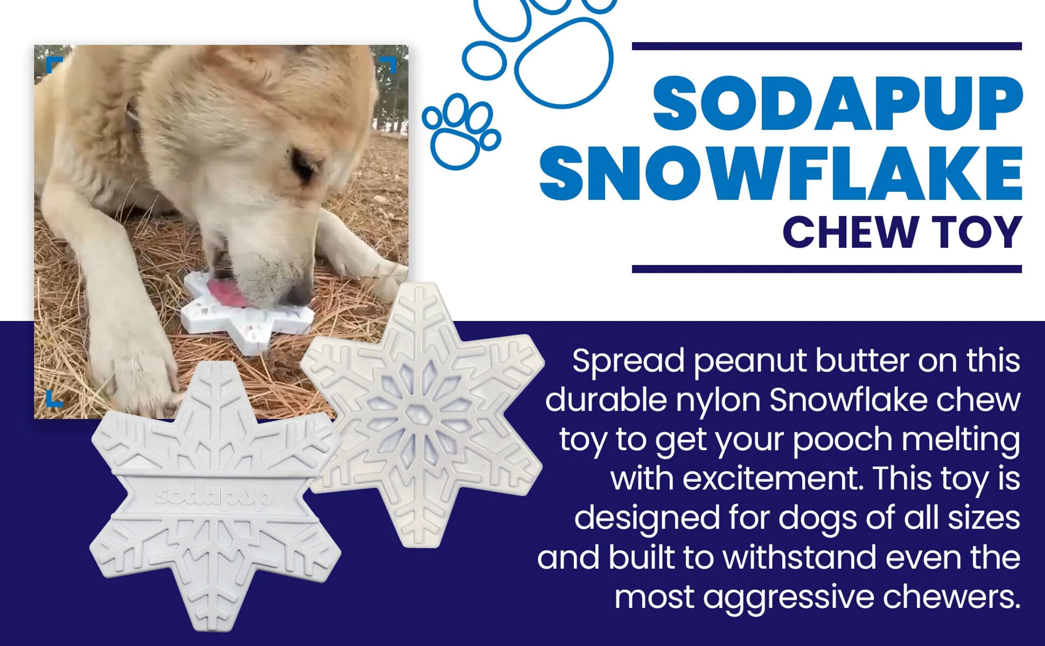 Snowflake Nylon Dog Chew Toy for Aggressive Chewers  & FDA Compliant