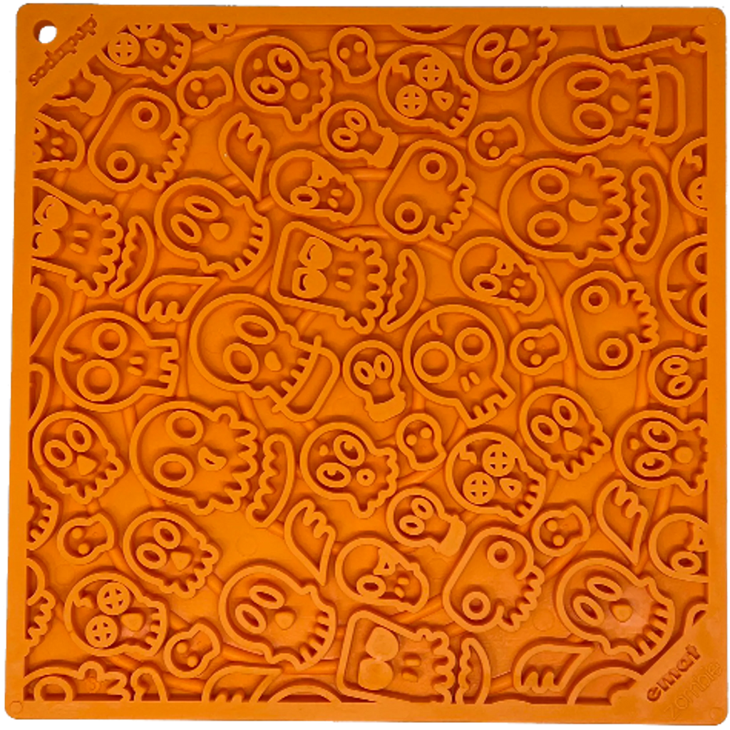 Zombie eMat - Enrichment Lick Mat for Dogs and Cats | Halloween Skull Design