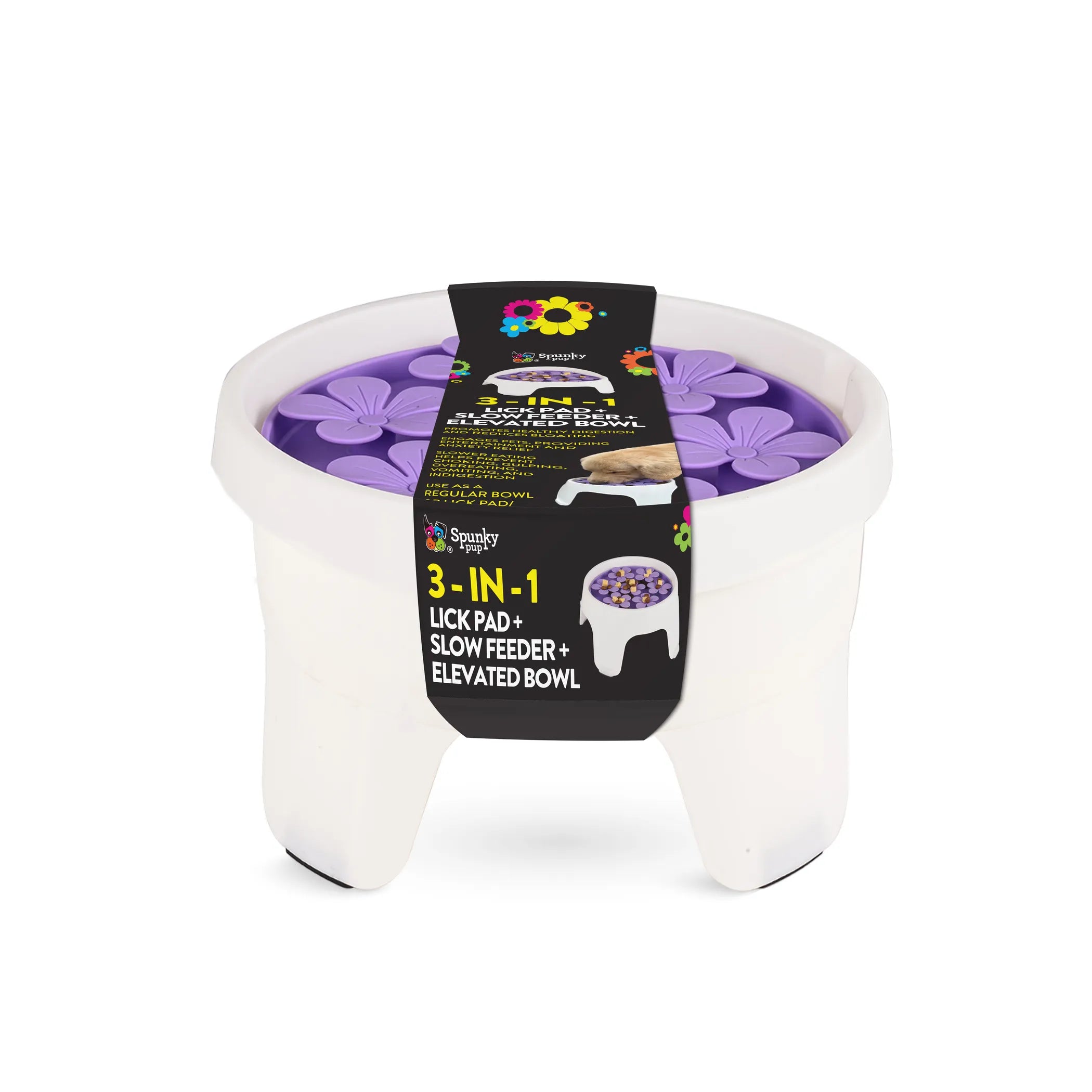 3-in-1 Lick Pad + Slow Feeder + Elevated Bowl