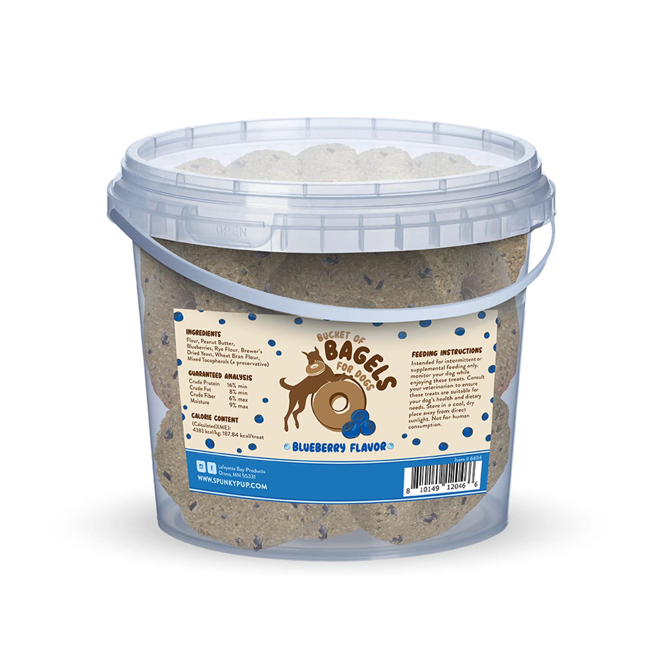Bucket of Bagels, Dog Treats, Blueberry, 3 lbs
